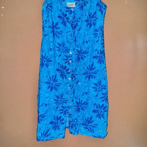 Canda Women's Blue Floral Romper Dress - Size Medium - Picture 6 of 8
